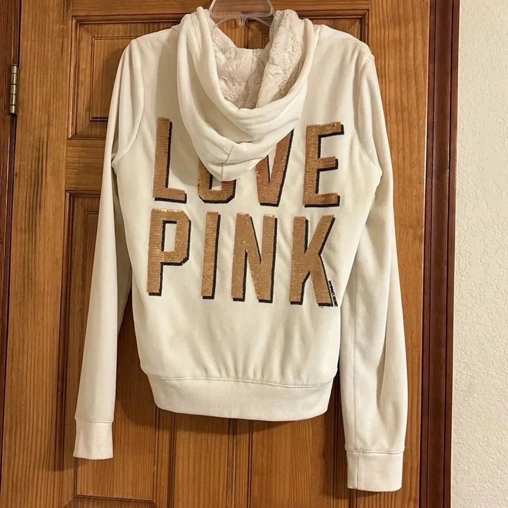 Victorias Secret Pink Fur Lined Hoodie - Picture 2 of 6